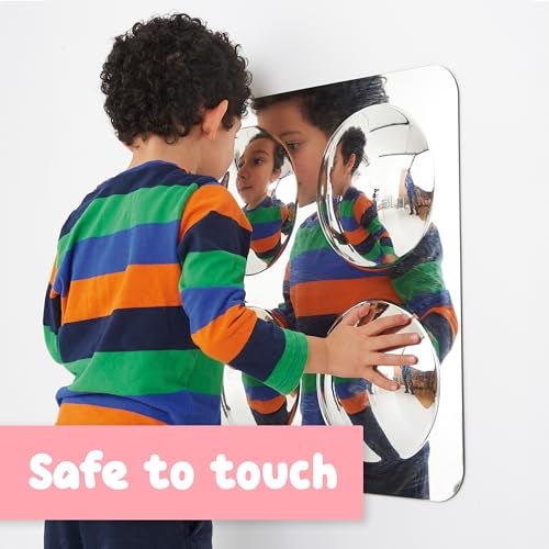Spark & Wow Sensory Wall Toddler Mirror | Large | 4 Bubbles | for Ages 6m+ | Easy-to-Clean Acrylic | Stimulate Cognitive Development - Image 4