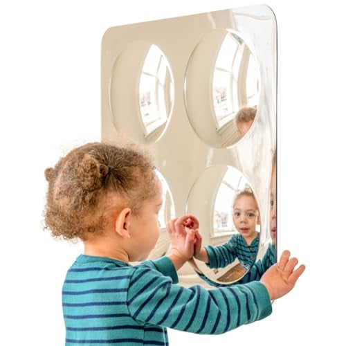 Spark & Wow Sensory Wall Toddler Mirror | Large | 4 Bubbles | for Ages 6m+ | Easy-to-Clean Acrylic | Stimulate Cognitive Development - Image 1