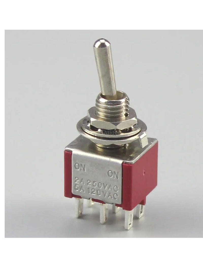 KNP KNP MTS-202 6-Pin Mini Toggle Switch is a compact and versatile switch designed for various electrical applications where space is limited but functionality is crucial With its six pins and miniaturized form factor this toggle switch offers reliable control in a compact design making it ideal for use in electronic devices small appliances and control panels.  - Image 1