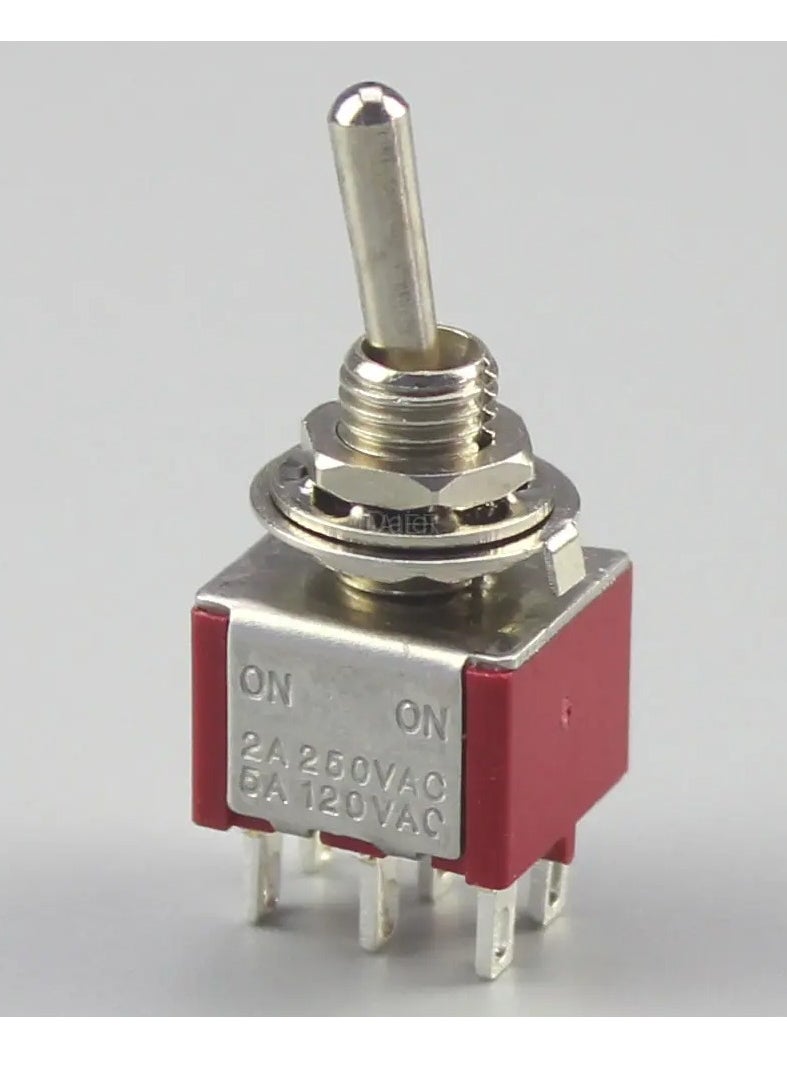 KNP KNP MTS-202 6-Pin Mini Toggle Switch is a compact and versatile switch designed for various electrical applications where space is limited but functionality is crucial With its six pins and miniaturized form factor this toggle switch offers reliable control in a compact design making it ideal for use in electronic devices small appliances and control panels.  - Image 2