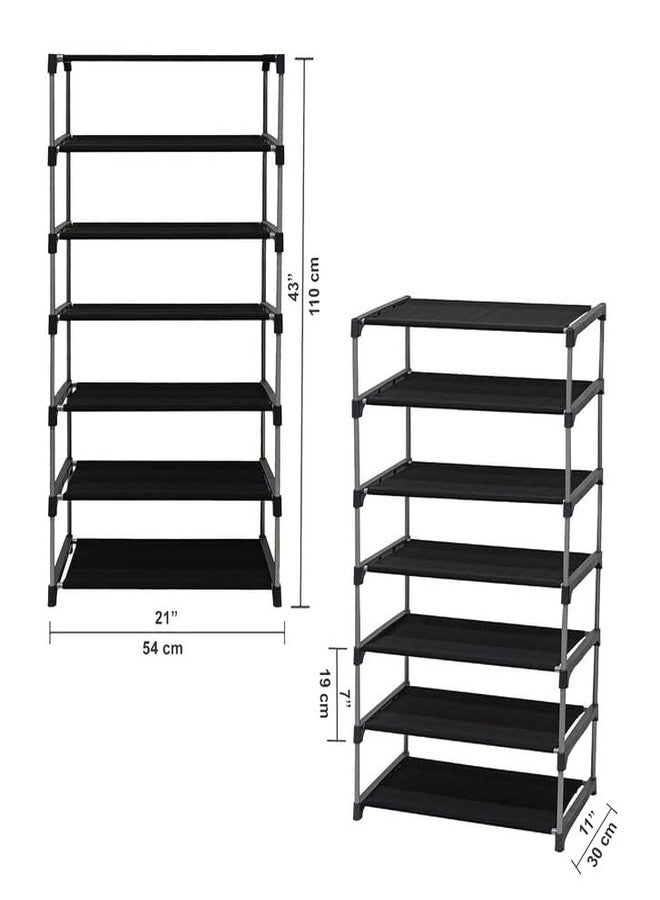 ROBMOB Cloth Storage Wardrobe with Metal Frame and Floral Fabric Cover Foldable Organizer for Clothes (6 Layer) - Image 5