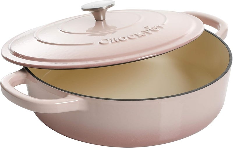 كروك بوت قدر الطهي البطيء Crock-Pot رقم 125300.02، مطلي بالزجاج الملون من الحديد الصب، سعة 5 لترات، بلون ا��وردي - Image 2