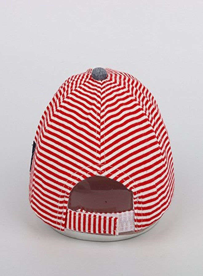 Ziory 1Pc Red Fashion Baby Hats for Boys Girls Baseball Cap Children Snapback Cap Boys Mesh hat Cotton Striped Summer Cap for Baby Girls and Baby Boys (6-9 Months) - Image 2