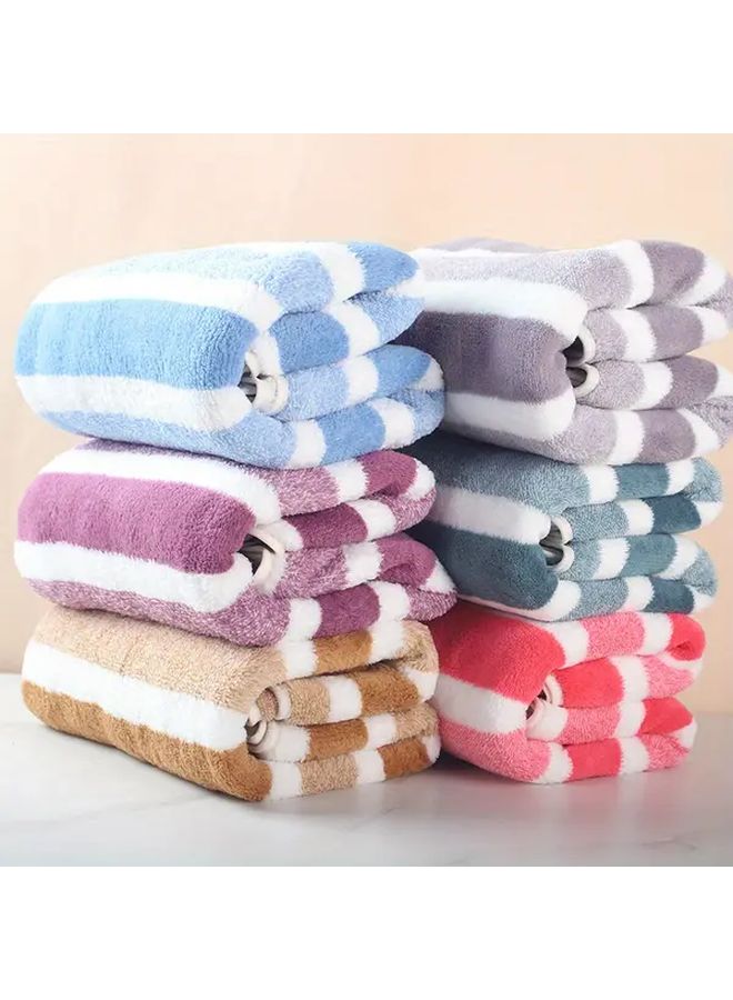 مناشف وجه ب fleece مرجاني ناعم وسميك بمقاس 13.7 × 29.5 بوصة، 5 قطع بألوان مختلطة، تمتص الماء بسرعة - Image 2
