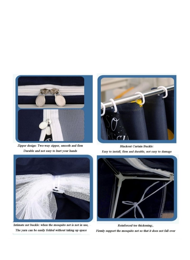 Y&D Bed Canopy Tents Curtain Blackout Curtain Single Bed Tent Curtain Student Shading Cloth Bed Canopy Mosquito Net Student Sleep Privacy Protection  - Image 5