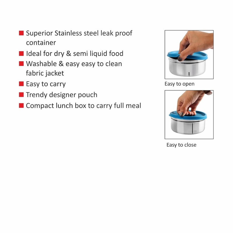 Cello CELLO Plastic MF Matiz Lunch Box Combo | Stainless Steel Lunch Box and Tumbler Set | Lunch Box with Jacket and Handle | Ideal for Office  - Image 3