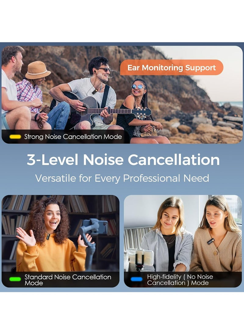 hohem - Hohem MIC-01 Lavalier Microphone for Smartphone, (Android Type-C connector) Plug-Play, DSP Noise Cancellation, 20H Working Time, Microphone for Interview, Volgs (2 TX + 1 RX + Charging Case) - Image 1