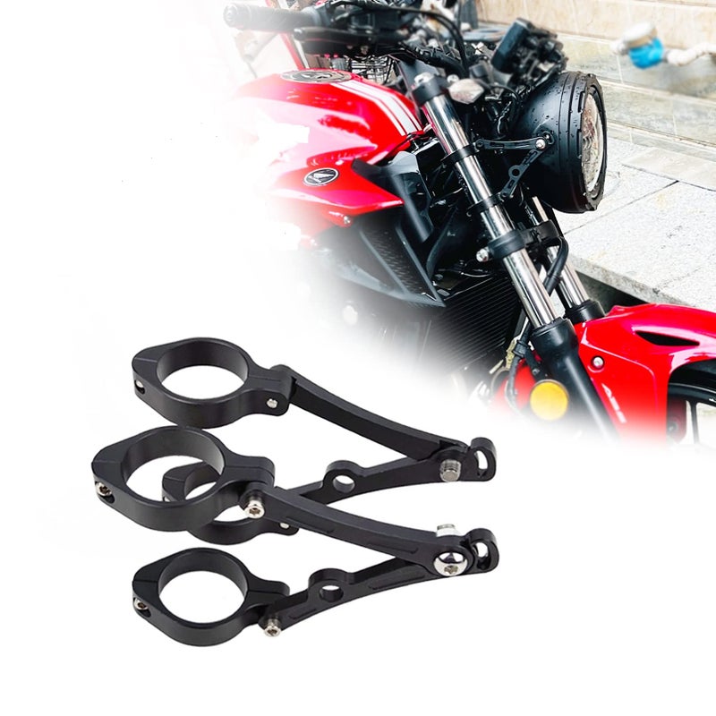 HARPUOU Motorcycle Headlight Bracket 5154mm Black Headlamp CNC Fork Tube Side Mount Bracket for Most Motorbikes - Image 2