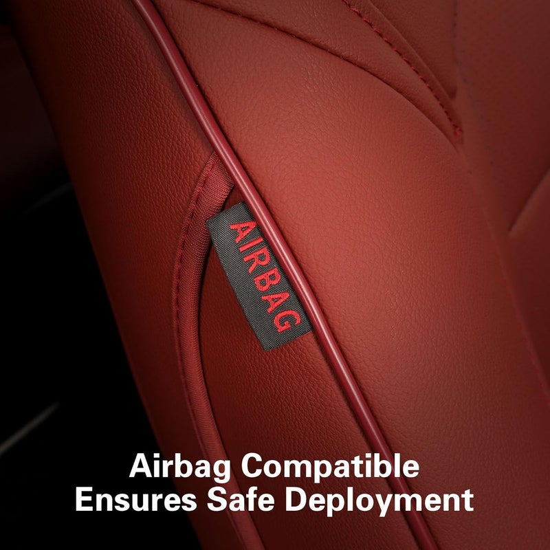 EKR Burgundy Leather Seat Covers for Toyota Camry L, LE, SE 2018-2024 & SE Nightshade 2020-2024 - Image 5