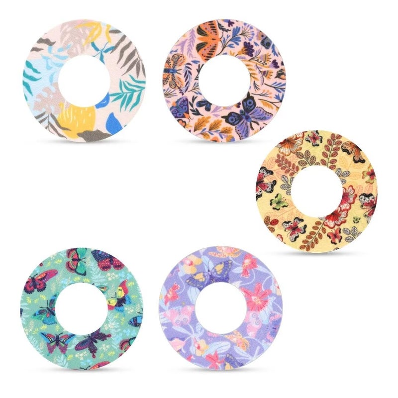 25pcs Sensor Covers for Libre 2 Waterproof Adhesive Patches Butterfly Print Blood Sugar Monitor Patch Sweatproof Sensor Stickers Overpatch Compatible with Libre