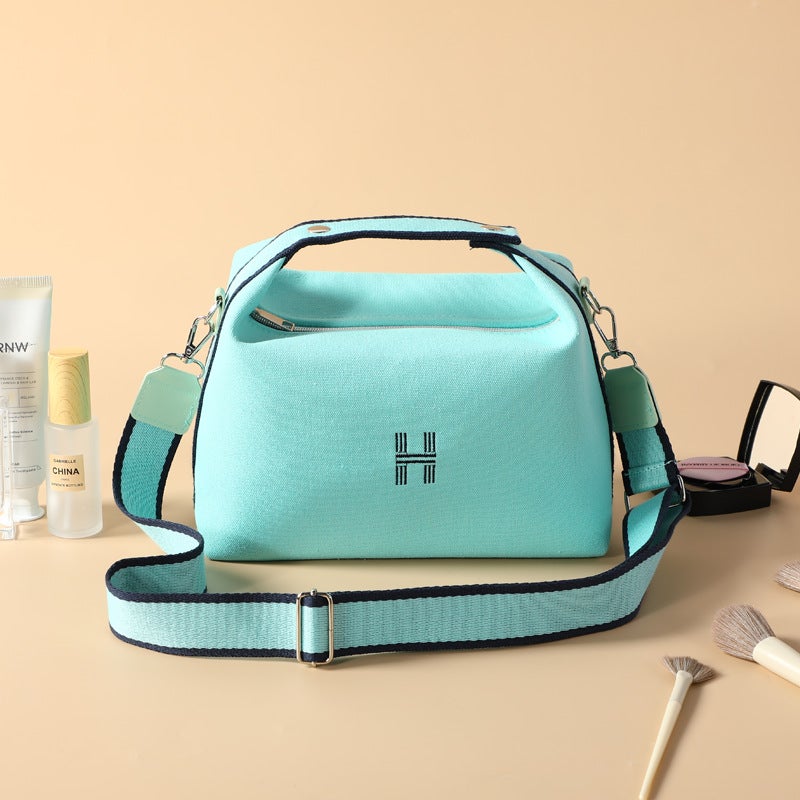 H-Brand Large Canvas Tote Elegant Waterproof Crossbody Bag Green