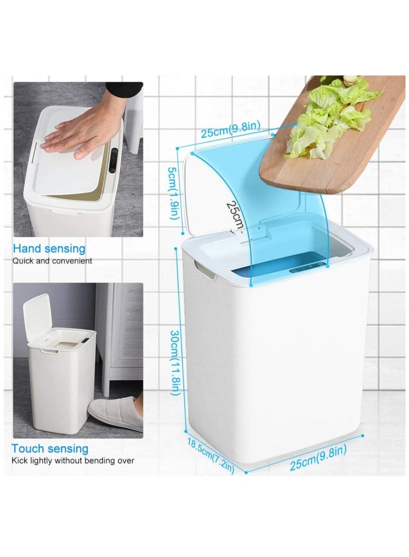 إيه دبليو سلة مهملات ذكية بسعة 14لتر، سلة إلكترونية بدون لمس،قابلة لإعادة الشحن، مناسبة للاستخدام في المنزل، المطبخ، أو غرفة النوم، باللون الأبيض - Image 3