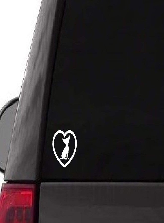 Epic Designs Heart Dog Puppy Sticker Car Window Vinyl Decal (Chihuahua) - Image 1