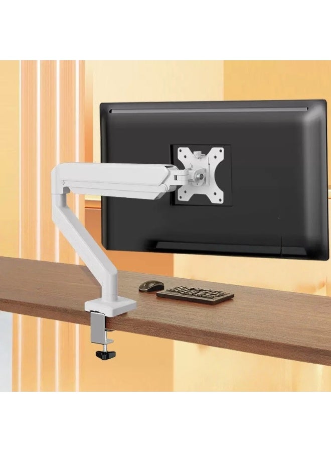 Adjustable Gas Spring Monitor Arm 13 to 32 Inch Full Motion Desk Mount with Cable Management White - Image 1