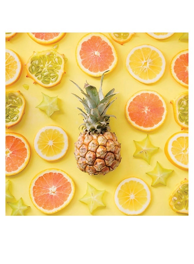RYN Fruit Themed Printed MDF Wall Art Yellow/Orange/Green 30x30cm - Image 1