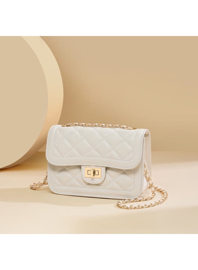 Yuyula Women's Leather Crossbody Chain Bag Small Square Shoulder Bag Premium Gift For Girlfriend Wife