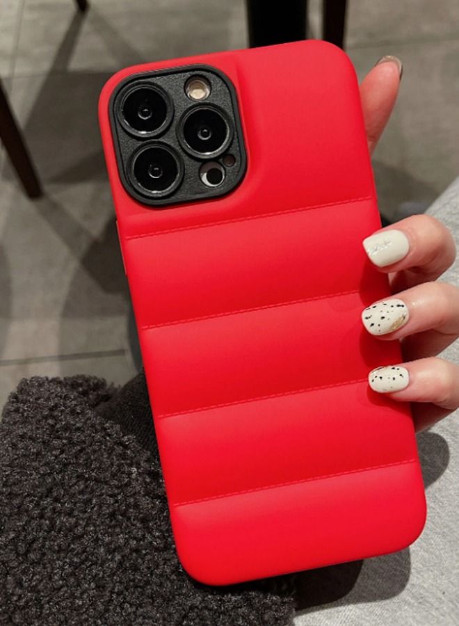 VR CREATIVE Red Puffer Jacket Case (Matte) for Apple Iphone 13 Pro Max - Image 4