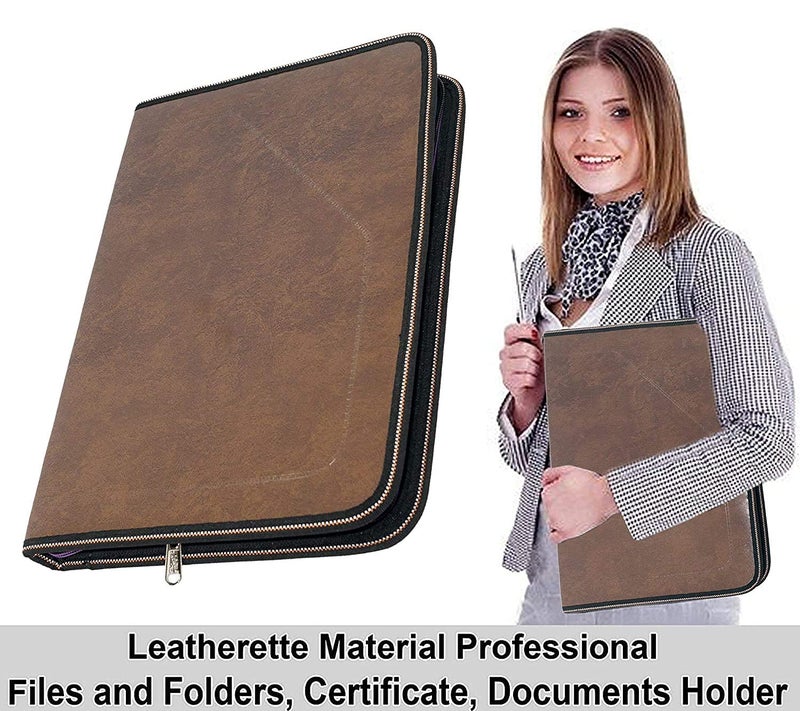 Jeyang PU Leather Multipurpose 24 File Sleeve A4 Professional Files and Folders to Store Certificate, Legal Size Documents for Home, Office, School (Coffee Brown) - Image 3