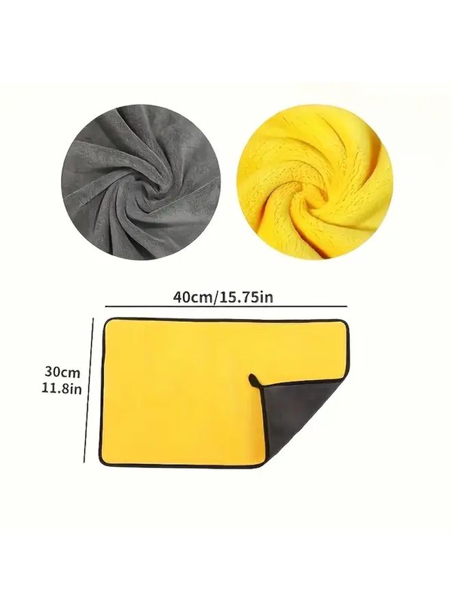 3pcs Extra Large Microfiber Towels Super Absorbent Car Wash Cloth 9 84x9 84inch - Image 2