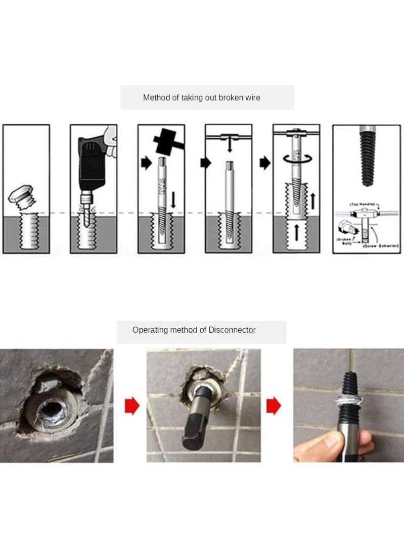 5Pcs/Set Steel Broken Speed Out Damaged Screw Extractor Drill Bit Guide Set Broken Bolt Remover Easy Out Set - Image 5