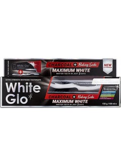 White Glo Charcoal + Baking Soda Maximum White Toothpaste 150G  - Image 2
