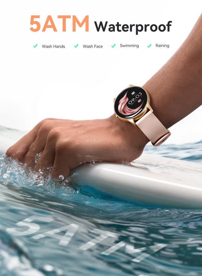 AGPtek IP68 Waterproof Fitness Tracker Watch Heart Rate Monitor Pedometer Sleep Monitor Smartwatch for Women, Rose Gold, LW11 - Image 3