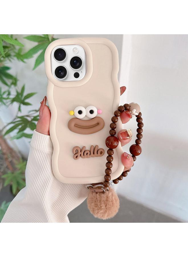 إيروريكس جراب لهاتف iPhone 13 Pro، جراب هاتف TPU برسومات فم نقانق كرتونية مع سلسلة من الخرز - Image 1