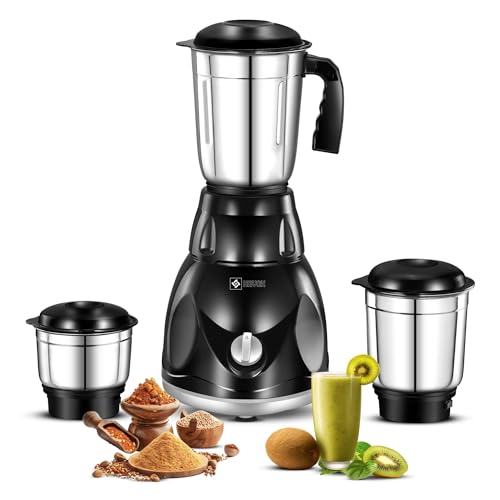 Havok 750W Mixer Grinder for Kitchen with 3 Stainless Steel Jars | Heavy Duty 20000 RPM Motor Mixie for Spices Chutney Smoothies | Rust-Resistant Blade | Overload Protection | 1.5L Large Blending Jar - Image 1
