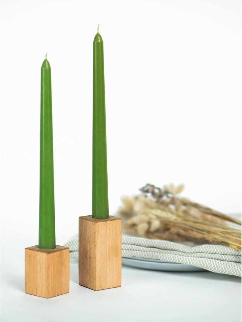 Luces Taper Candles 10 inch (H) Dripless, Set of 4 Green Scented and Smokeless Candles Long Burning Paraffin Wax with Cotton Wicks for Decoretion - Image 4