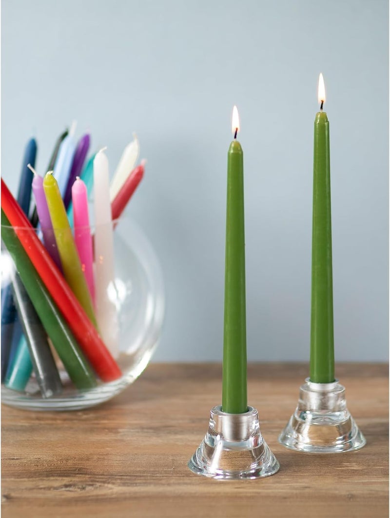 Luces Taper Candles 10 inch (H) Dripless, Set of 4 Green Scented and Smokeless Candles Long Burning Paraffin Wax with Cotton Wicks for Decoretion - Image 5