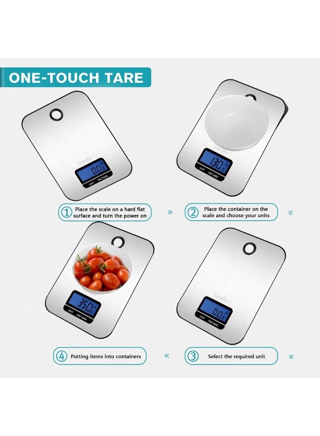 Mini Digital Kitchen Scale Stainless Steel – Wall-Mountable Design, High Precision in Grams, 5kg Capacity - Image 5