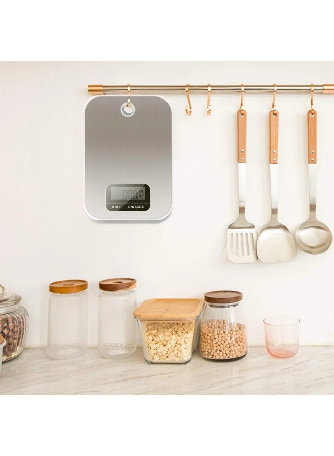 Mini Digital Kitchen Scale Stainless Steel – Wall-Mountable Design, High Precision in Grams, 5kg Capacity - Image 3