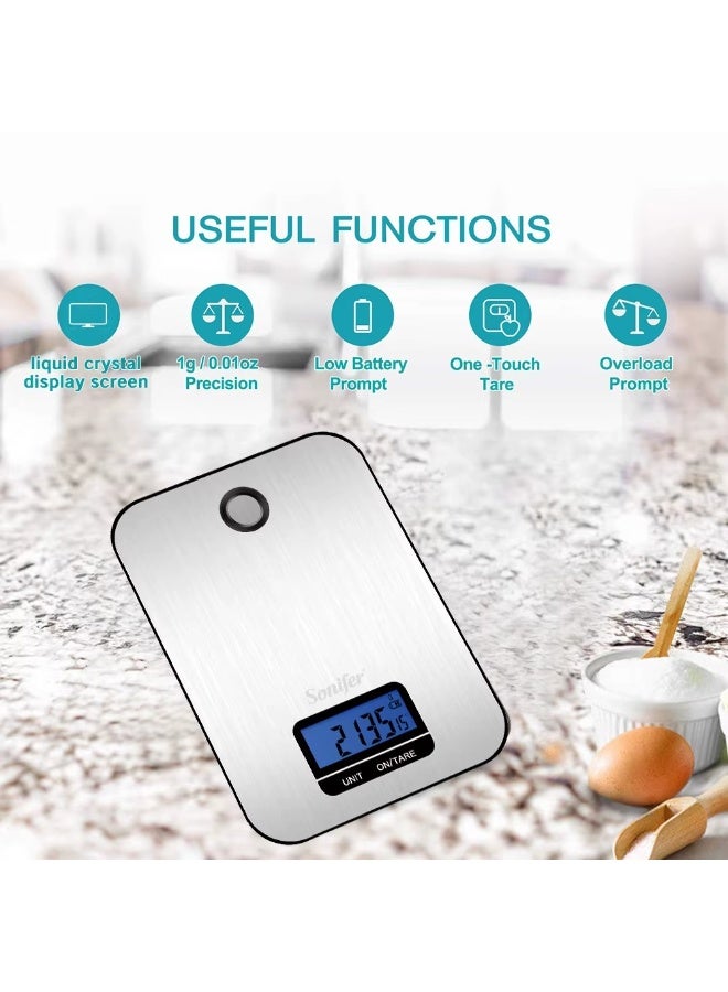 Mini Digital Kitchen Scale Stainless Steel – Wall-Mountable Design, High Precision in Grams, 5kg Capacity - Image 4