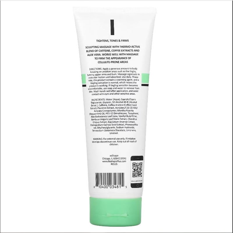 Reshape+ Tummy Tightening Cream Anti Cellulite Slimming Body Firming Gel â€“ Body Sculpting Hydrating Gel Fades Stretch Marks, Tightens Loose Belly Skin & Skin On Legs, Arms, Body, & Butt - Image 1