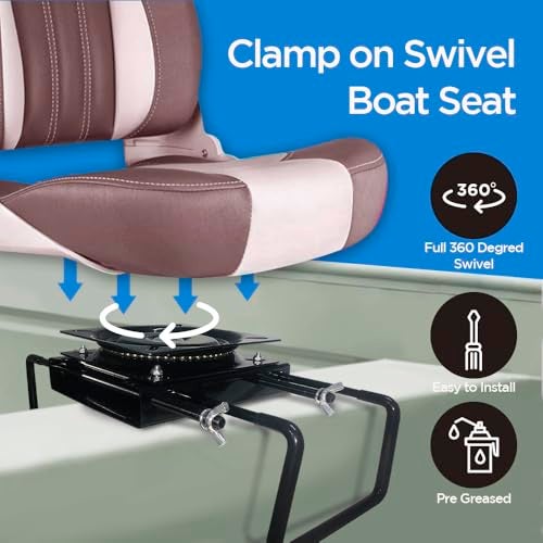 Sebnux Clamp on Boat Seat Mount with Swivel Boat Seat Swivel Ideal for Kayak Jon Boat (1) - Image 3