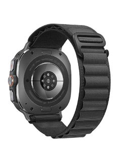 Trail Band for Samsung Galaxy Watch Ultra Bands 47mm Men/Women, Rugged Fabric Nylon Alpine Sport Loop Strap for Samsung Galaxy Watch 7 Ultra Band 47 mm 2024 Breathable Replacement Wristband (Black)