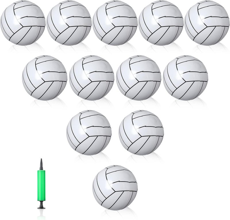 Leitee 12 Pack Inflatable Volleyball 16 Inch Inflatable Beach Volleyball with Pump for Summer Beach Hawaiian Tropical Theme Pool Party Sport for Adults Teens Gift Outdoor Party Decorations Supplies - Image 1