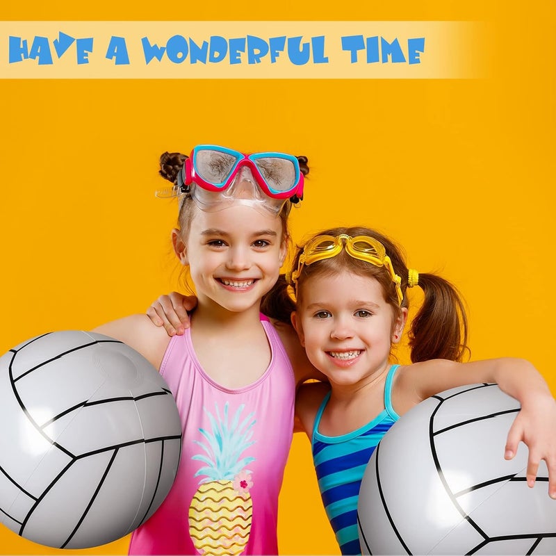 Leitee 12 Pack Inflatable Volleyball 16 Inch Inflatable Beach Volleyball with Pump for Summer Beach Hawaiian Tropical Theme Pool Party Sport for Adults Teens Gift Outdoor Party Decorations Supplies - Image 5