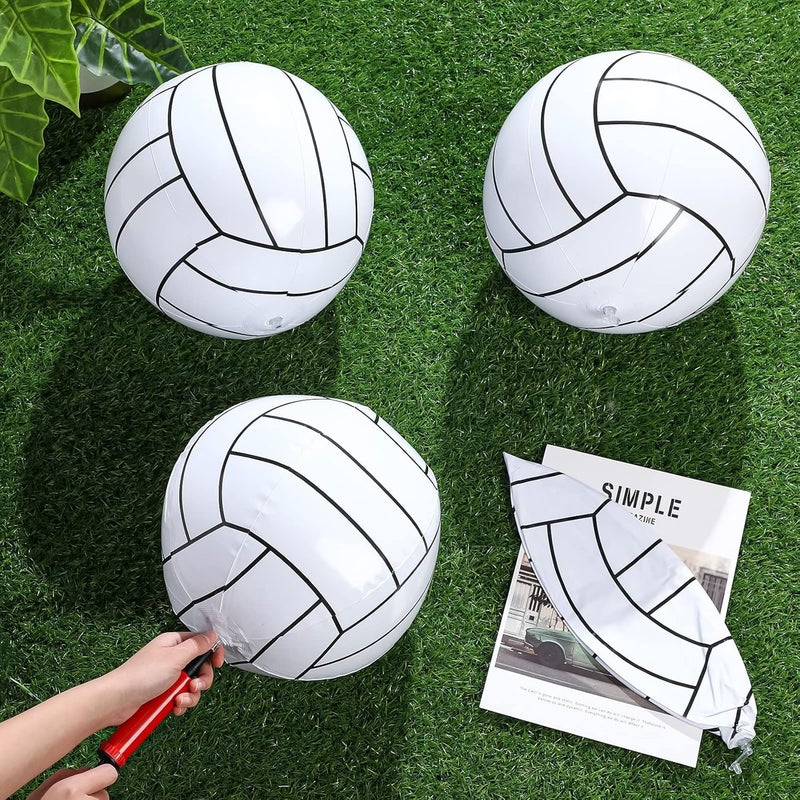 Leitee 12 Pack Inflatable Volleyball 16 Inch Inflatable Beach Volleyball with Pump for Summer Beach Hawaiian Tropical Theme Pool Party Sport for Adults Teens Gift Outdoor Party Decorations Supplies - Image 4