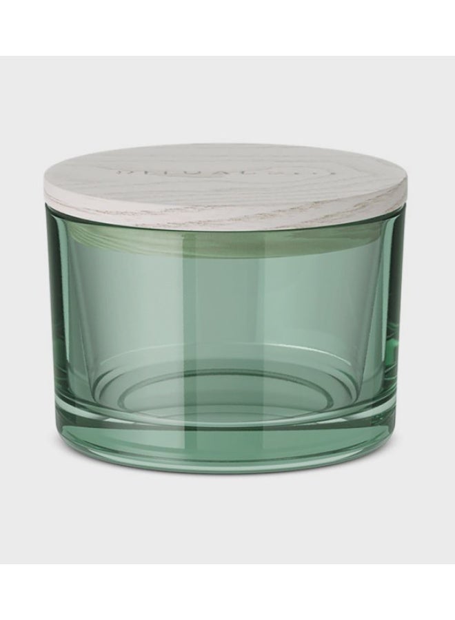 The Ritual of Jing Night Mineral Stone Diffuser, Green Glass Jar with Wooden Lid