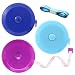 BUSHIBU Measuring Tape Retractable 60 Inch Soft Fabric Tape Measure for Body Push Button Sewing Measurement Tape for Cloth Waist3 PackBlue Purple Sky Blue - Image 2