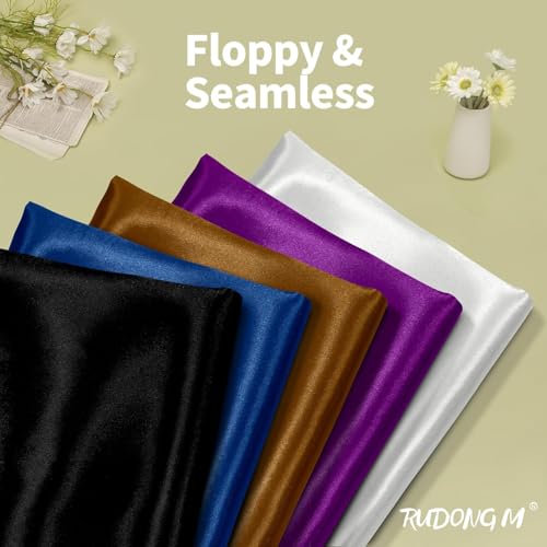 Filloxy Plain Silky Shine Satin Fabric Material for Fashion Design Stitching Multiple Use Includes Dress, Pillow Cover, Designer Cloths, Home Decor Material - 44" Hight (Black, 3 Meter) - Image 5