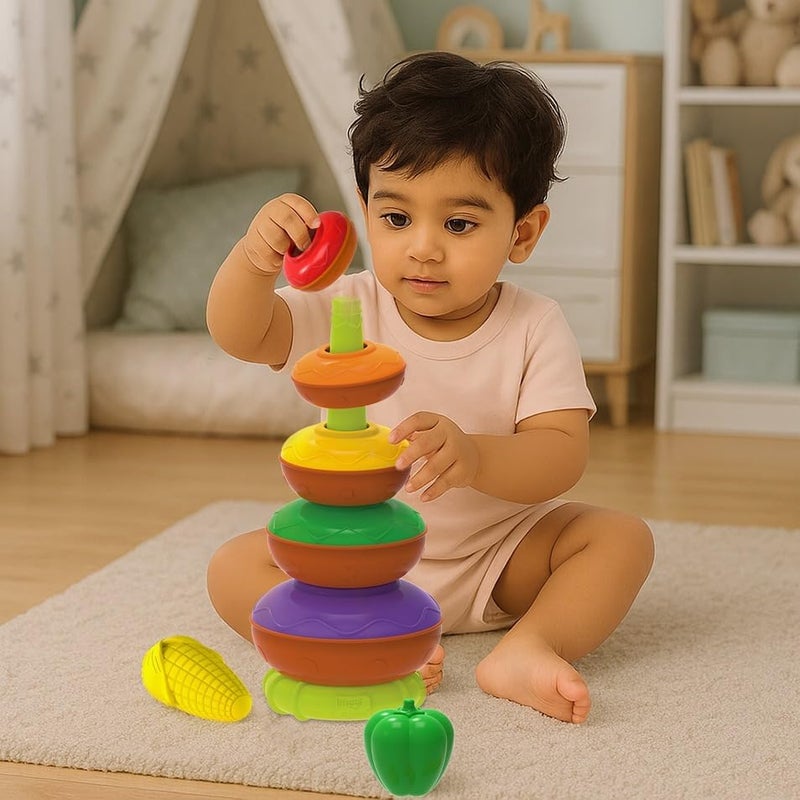 Imagimake Stacking Pots Toys | Leaps & Bounds Baby Toys for 6+ Months | Educational Toy for Toddlers, Infants | 5-in-1 Play & Learn | Stacking, Nesting, Pretend Play | Ramadan Eid Gifts for Babies - Image 4