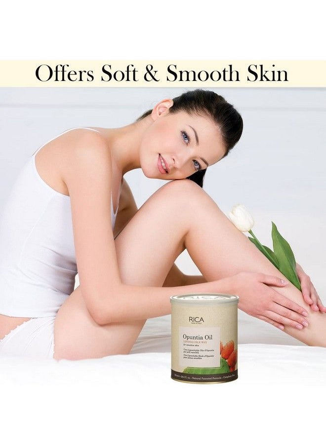 Rica Opuntia Oil Liposoluble Wax For Sensitive And Delicate Skin Less Redness Superior Tanning Removal Moisturising Action On The Skin (800 Ml)  - Image 5