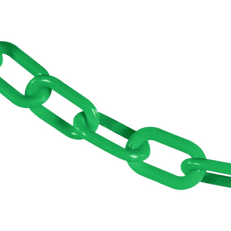 Heavy-Duty Plastic Barrier Chain, Green, 2-Inch Link Diameter, 100-Foot Length (51004-100)