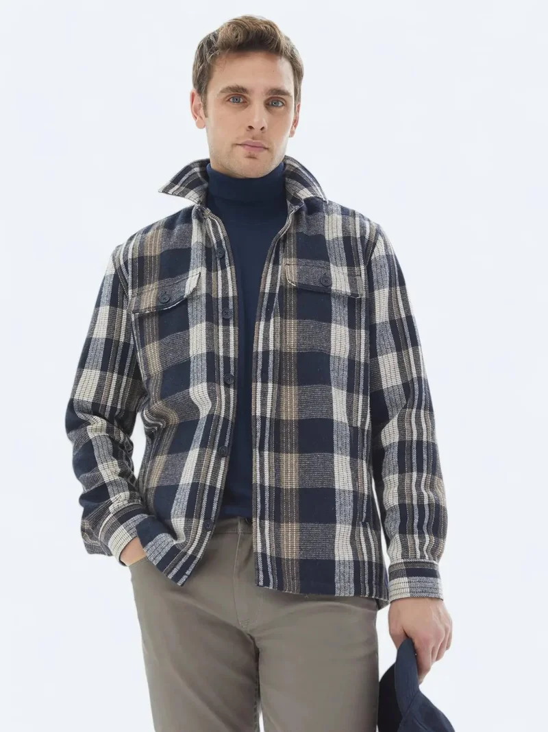 Kip Navy Blue Overshirt