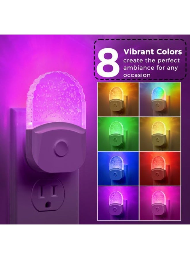 2-Pack Color Changing RGB & Soft White LED Night Lights with Dusk-to-Dawn Sensor, Plug-in for Bedroom, Nursery, Bathroom - Image 3