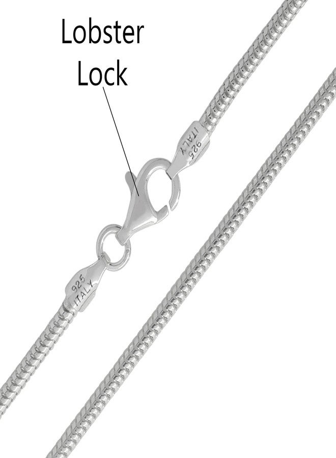 Savlano 925 Sterling Silver Solid Italian Round Diamond Cut Snake Chain Bracelet/Anklet For Women & Men - Made in Italy Comes Gift Box, 9 inches, Metal, n - Image 2