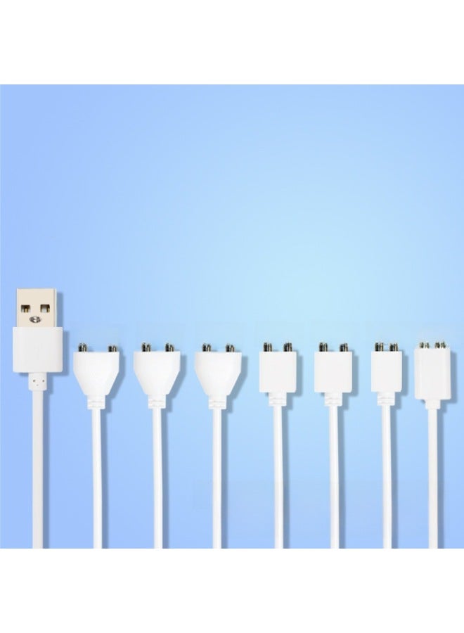 Adults Magnetic Charging Cable 4-13MM Center Distance Airplane Cup Sexual Products USB Charging Cable Digital Power Line-Color:Center Distance 5MM White 0.8 Meters  - Image 2