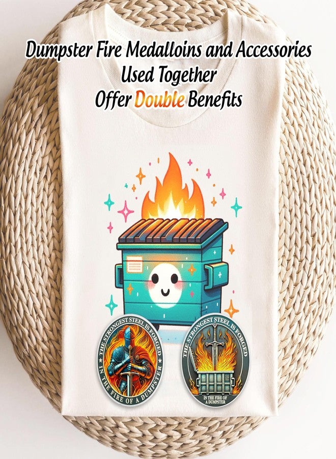 IELCJJ Knight Dumpster Fire Challenge Coin - The Strongest Steel is Forged Dumpster Fire Coin - Funny Desk Accessories for Work - Hilarious Coworker Go Away Token - Inspirational Gifts for Men Women Teacher - Image 5